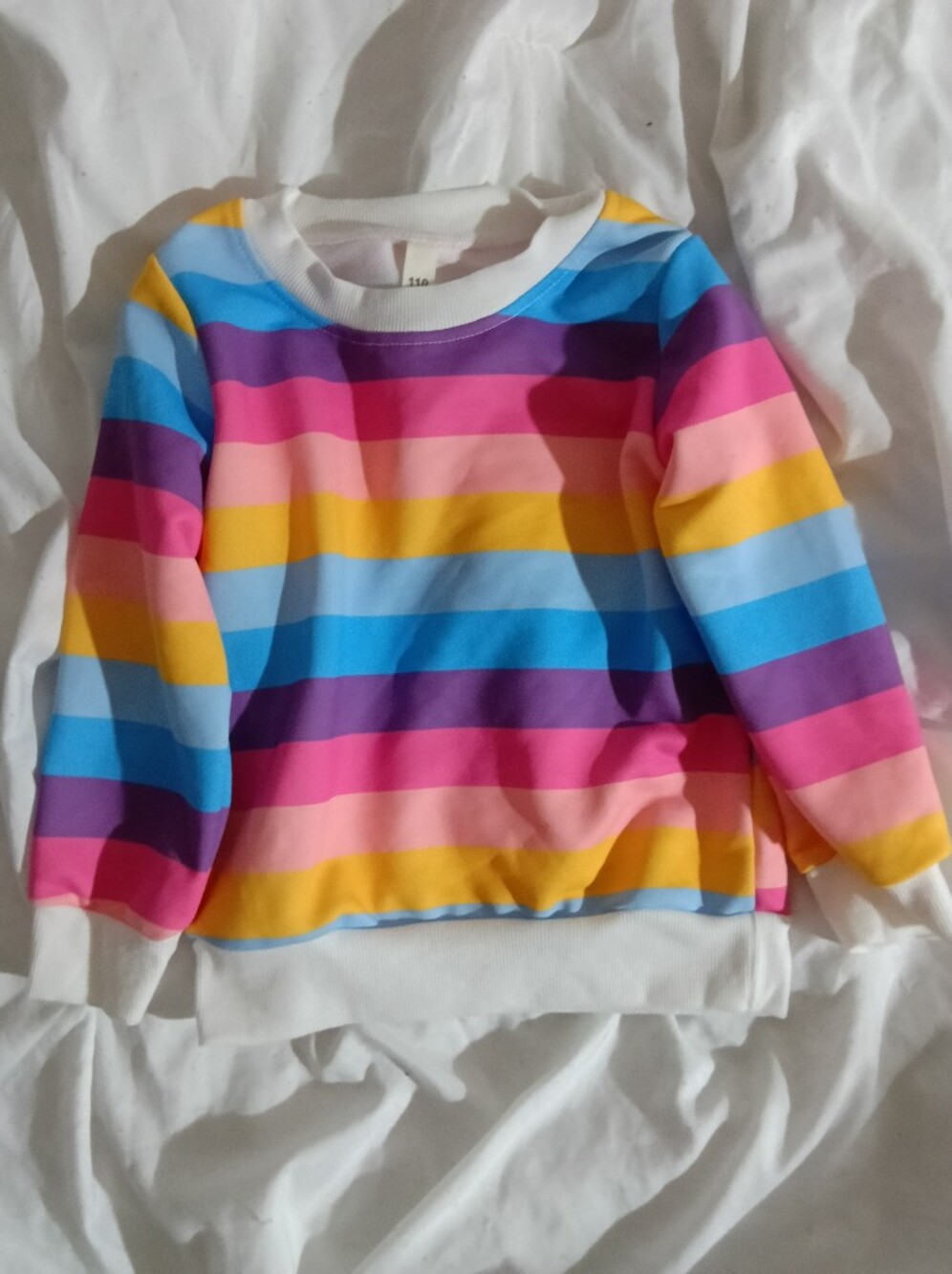 Kids Rainbow Stripe Long-Sleeve Swim Rashguard - Multicolor